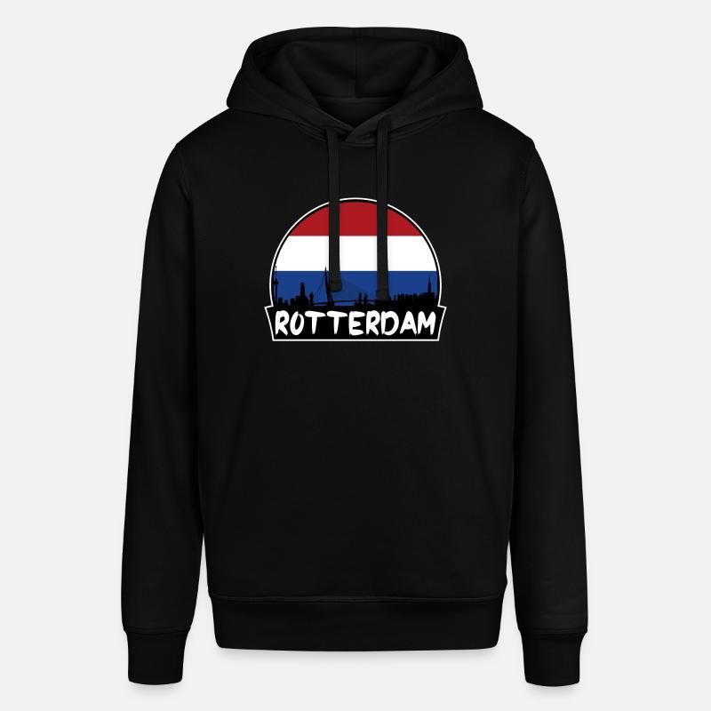 Rotterdam Pays-Bas Flag Skyline Silhouette - Sweat à capuche SOUNDER Stanley/Stella Unisexe - noir