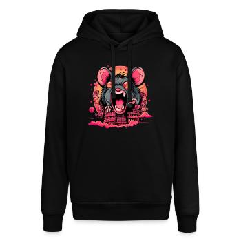 Kawaii Giant Rat Monster - Stanley/Stella Unisex Hoodie SOUNDER - Schwarz - Vorne - Alina (178cm) & Michal (187cm)