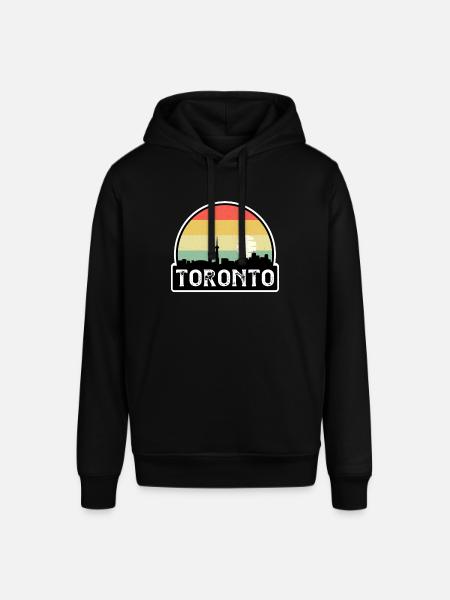 Toronto Canada Flag Skyline Travel Souvenir - Stanley/Stella SOUNDER Unisex Hoodie - black