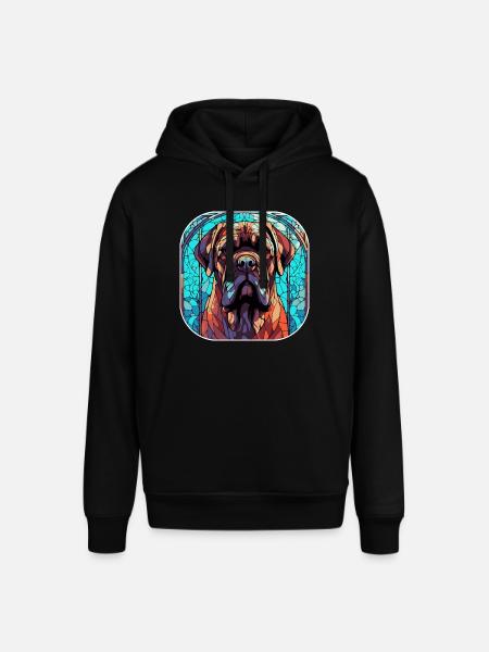 Farverig engelsk mastiff hunderace akvarel glas - Stanley/Stella SOUNDER unisex hoodie - sort