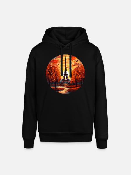 Herbstlicher Eiffelturm: Paris im Herbstlaub - Stanley/Stella Unisex Hoodie SOUNDER - Schwarz