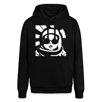 Lustiges Kleinkind mit Sonnenbrille Cooles Baby - Stanley/Stella Unisex Hoodie SOUNDER - Schwarz - Vorne - Alina (178cm) & Michal (187cm)