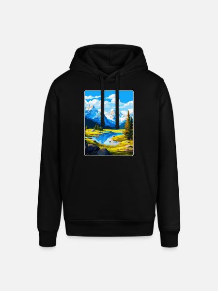 Affiche de voyage vintage du parc national d’Ecrins France - Sweat à capuche SOUNDER Stanley/Stella Unisexe - noir