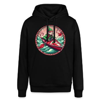 Weihnachtself-kajakfahren - Stanley/Stella Unisex Hoodie SOUNDER - Schwarz - Vorne - Alina (178cm) & Michal (187cm)