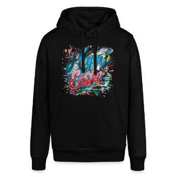 Frohe Ostern Bunte Eierjagd Osterkorb für Kinder - Stanley/Stella Unisex Hoodie SOUNDER - Schwarz - Vorne - Alina (178cm) & Michal (187cm)