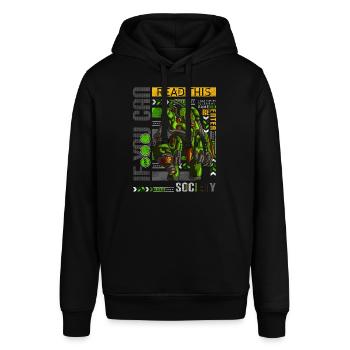 Gamer Nerd Liga Controller - Stanley/Stella Unisex Hoodie SOUNDER - Schwarz - Vorne - Alina (178cm) & Michal (187cm)