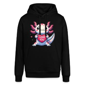Je t’aime Axolotl - Sweat à capuche SOUNDER Stanley/Stella Unisexe - noir - Devant - Alina (178cm) & Michal (187cm)