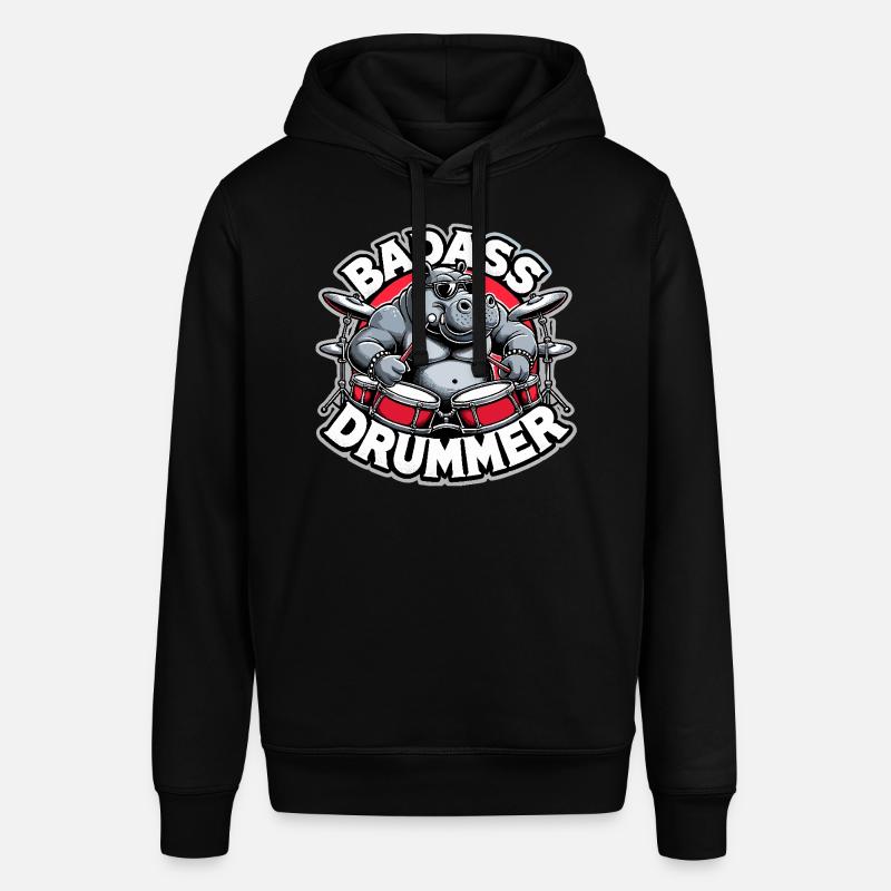 Badass Drummer Hippo Cool Gift - Sweat à capuche SOUNDER Stanley/Stella Unisexe - noir