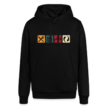 Eat sleep sex gift life algorithm - Stanley/Stella SOUNDER Unisex Hoodie - black - Front - Alina (178cm) & Michal (187cm)