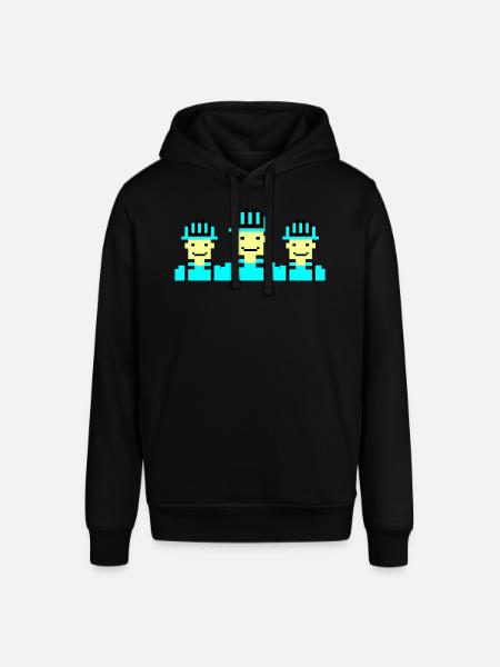 Construction Worker Pixel 02 - Stanley/Stella SOUNDER Unisex Hoodie - black