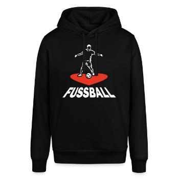 Motiv Ich liebe Fußball Geschenk Fußballer - Stanley/Stella Unisex Hoodie SOUNDER - Schwarz - Vorne - Alina (178cm) & Michal (187cm)