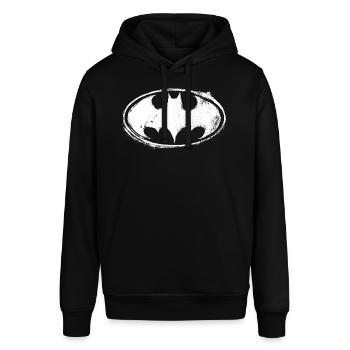 Batman Logo White Chalk - Stanley/Stella Unisex Hoodie SOUNDER - Schwarz - Vorne - Alina (178cm) & Michal (187cm)