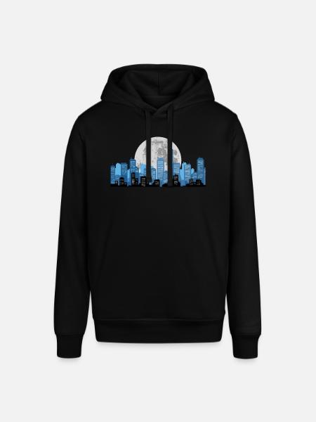Paysage urbain clair de lune - Sweat à capuche SOUNDER Stanley/Stella Unisexe - noir