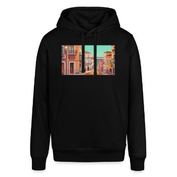 Lisbonne, Portugal - Pixel Art - Sweat à capuche SOUNDER Stanley/Stella Unisexe - noir - Devant - Alina (178cm) & Michal (187cm)