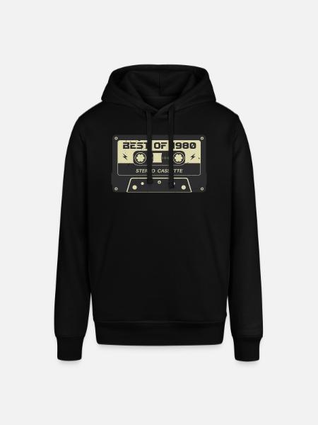Retro cassette tape 1980's vintage 1980's birthday 1980's - Stanley/Stella SOUNDER Unisex Hoodie - black