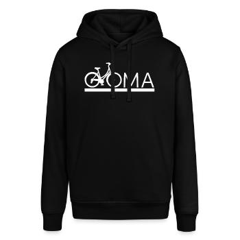 Oma Fahrrad Radeln beste Oma - Stanley/Stella Unisex Hoodie SOUNDER - Schwarz - Vorne - Alina (178cm) & Michal (187cm)