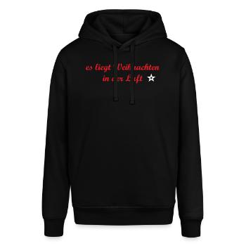 es liegt weihnachten in der Luft - Stanley/Stella Unisex Hoodie SOUNDER - Schwarz - Vorne - Alina (178cm) & Michal (187cm)