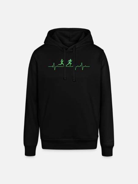 Heartbeat Jogging Running - Stanley/Stella SOUNDER Unisex Hoodie - black