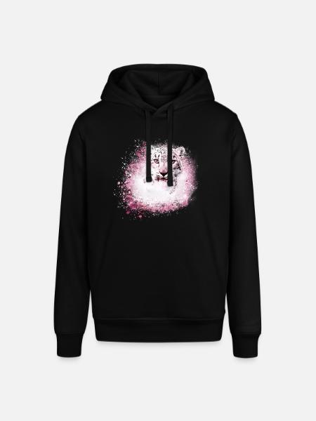 snow leopard,cat,leopard,white,wildcat - Stanley/Stella SOUNDER Unisex Hoodie - black