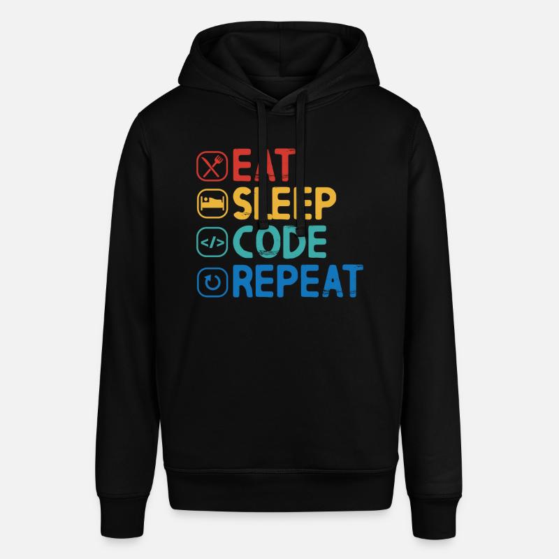 Répéter le code Eat Sleep - Sweat à capuche SOUNDER Stanley/Stella Unisexe - noir