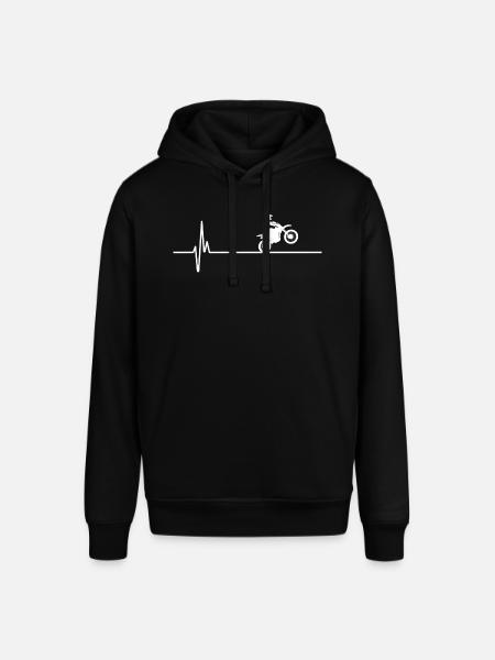 Motocross Heartbeat - Stanley/Stella SOUNDER Unisex Hoodie - black