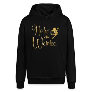 Weißwein Rotwein JGA Vino Wein - Holla die Weinfee - Stanley/Stella Unisex Hoodie SOUNDER - Schwarz - Vorne - Alina (178cm) & Michal (187cm)
