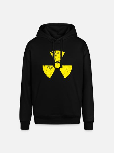 Yellow radioactive, radioactivity symbol - Stanley/Stella SOUNDER Unisex Hoodie - black