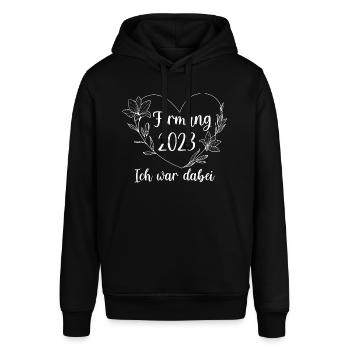 Firmung 2023 ich war dabei Firmling - Stanley/Stella Unisex Hoodie SOUNDER - Schwarz - Vorne - Alina (178cm) & Michal (187cm)