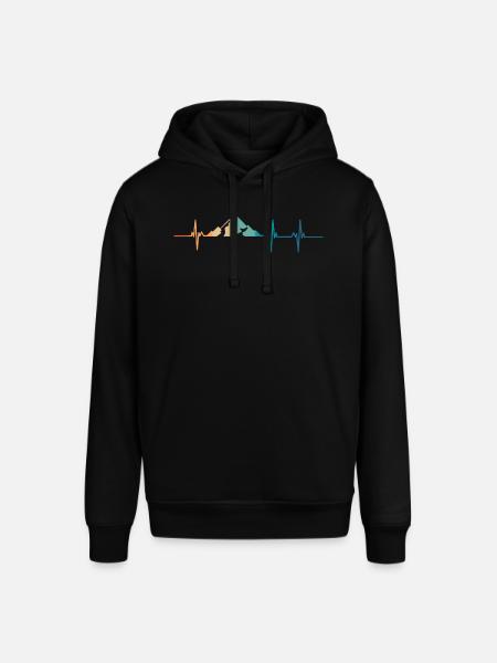 Mountain heartbeat - Stanley/Stella SOUNDER Unisex Hoodie - black