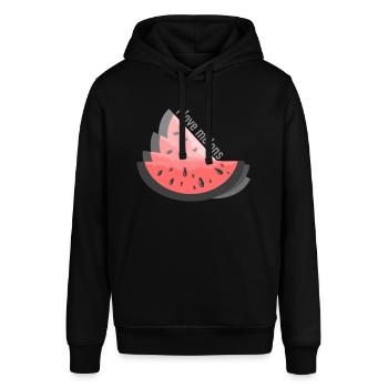 Ich liebe Melonen - Stanley/Stella Unisex Hoodie SOUNDER - Schwarz - Vorne - Alina (178cm) & Michal (187cm)