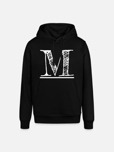 Letter M Giant - by hand (white) - Stanley/Stella SOUNDER Unisex Hoodie - black