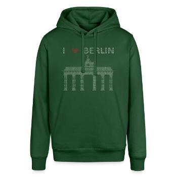 J’adore Berlin ASCII - Sweat à capuche SOUNDER Stanley/Stella Unisexe - vert bouteille - Devant - Alina (178cm) & Michal (187cm)