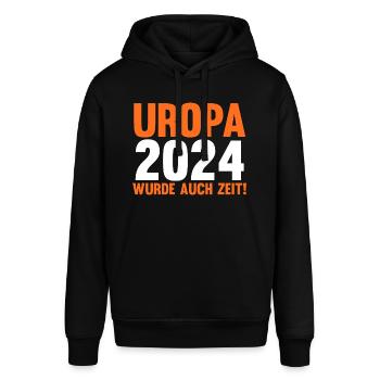 Werdender Uropa 2039 - Stanley/Stella Unisex Hoodie SOUNDER - Schwarz - Vorne - Alina (178cm) & Michal (187cm)
