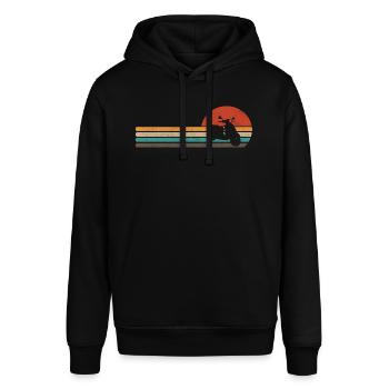 Motorroller Retro Moped - Stanley/Stella Unisex Hoodie SOUNDER - Schwarz - Vorne - Alina (178cm) & Michal (187cm)