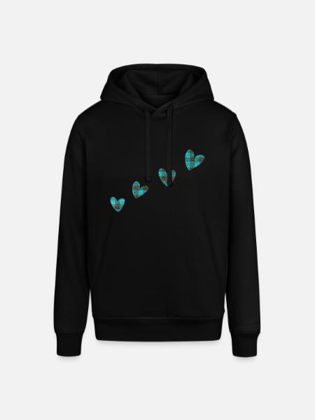 4 hearts fabric clothing blue - Stanley/Stella SOUNDER Unisex Hoodie - black