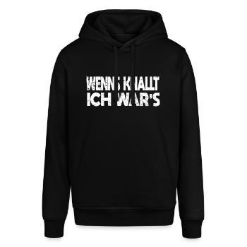 Pyromane Pyrotechniker Feuerwerk Silvester Knallen - Stanley/Stella Unisex Hoodie SOUNDER - Schwarz - Vorne - Alina (178cm) & Michal (187cm)