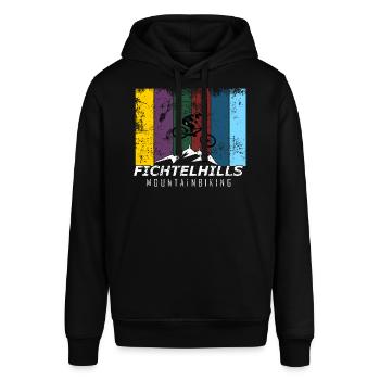 Fichtelhills mountainbiker bunt - Stanley/Stella Unisex Hoodie SOUNDER - Schwarz - Vorne - Alina (178cm) & Michal (187cm)