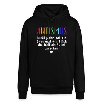 Autismus Autist | Gabe Glück Weltanschauung - Stanley/Stella Unisex Hoodie SOUNDER - Schwarz - Vorne - Alina (178cm) & Michal (187cm)