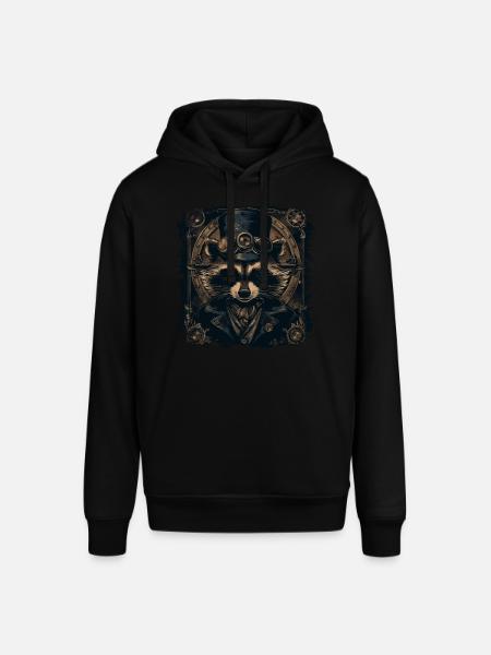 Cooler Steampunk Waschbär - Stanley/Stella Unisex Hoodie SOUNDER - Schwarz