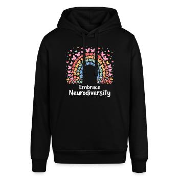 Umarme Neurodiversität - Stanley/Stella Unisex Hoodie SOUNDER - Schwarz - Vorne - Alina (178cm) & Michal (187cm)