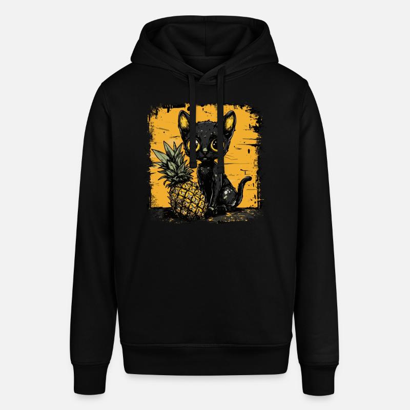 Ananas et chat - Sweat à capuche SOUNDER Stanley/Stella Unisexe - noir