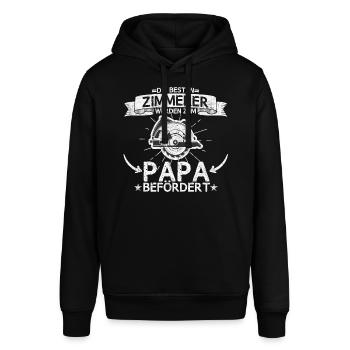 Zimmerer Zimmermann Handwerker Papa Spruch - Stanley/Stella Unisex Hoodie SOUNDER - Schwarz - Vorne - Alina (178cm) & Michal (187cm)