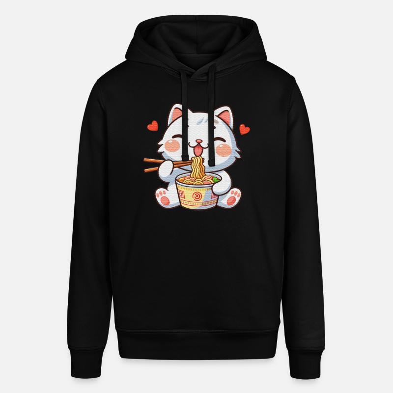 chat mignon mangeant des ramen - Sweat à capuche SOUNDER Stanley/Stella Unisexe - noir
