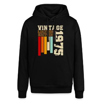 1975 - Stanley/Stella Unisex Hoodie SOUNDER - Schwarz - Vorne - Alina (178cm) & Michal (187cm)