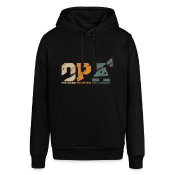 Opa hoch 4 werdender vierfacher vier Enkel - Stanley/Stella Unisex Hoodie SOUNDER - Schwarz - Vorne - Alina (178cm) & Michal (187cm)