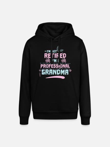 Retired Professional Grandma Retirement Gift - Stanley/Stella SOUNDER Unisex Hoodie - black