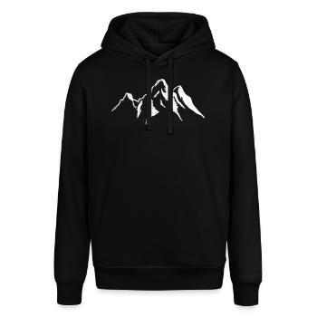 Berge Berg Landschaft Mountains Alpen Ski Schnee - Stanley/Stella Unisex Hoodie SOUNDER - Schwarz - Vorne - Alina (178cm) & Michal (187cm)