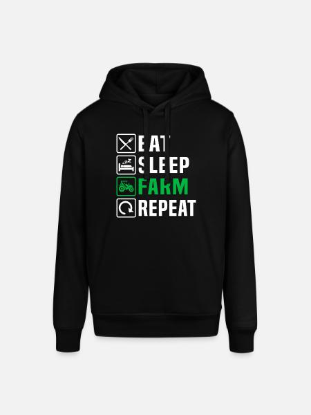 Eat Sleep Farm Repeat Farming - Stanley/Stella SOUNDER Unisex Hoodie - black