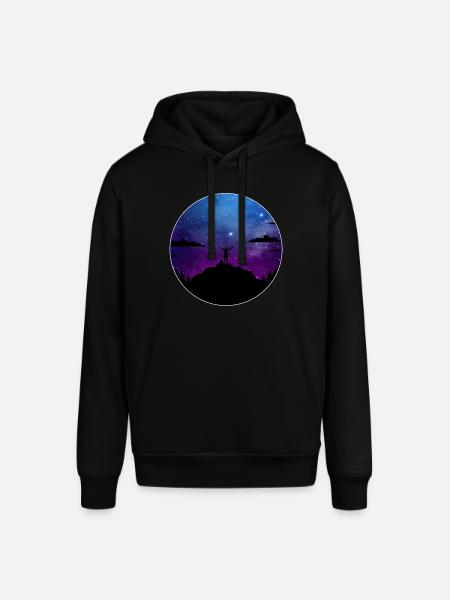 Hiking Mountains Stars Galaxy - Stanley/Stella SOUNDER Unisex Hoodie - black