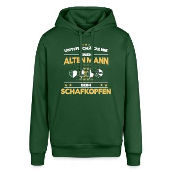 Schafkopfen Schafkopf Kartenspiel Spielkarten - Stanley/Stella Unisex Hoodie SOUNDER - Flaschengrün - Vorne - Alina (178cm) & Michal (187cm)